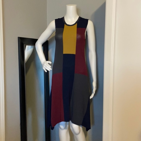 NWT BCBG MAXAZRIA Sleeveless Patchwork MIDI Dress - Picture 1 of 11